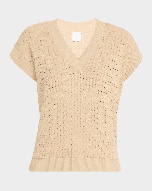 Pointelle-Knit Cotton Sweat